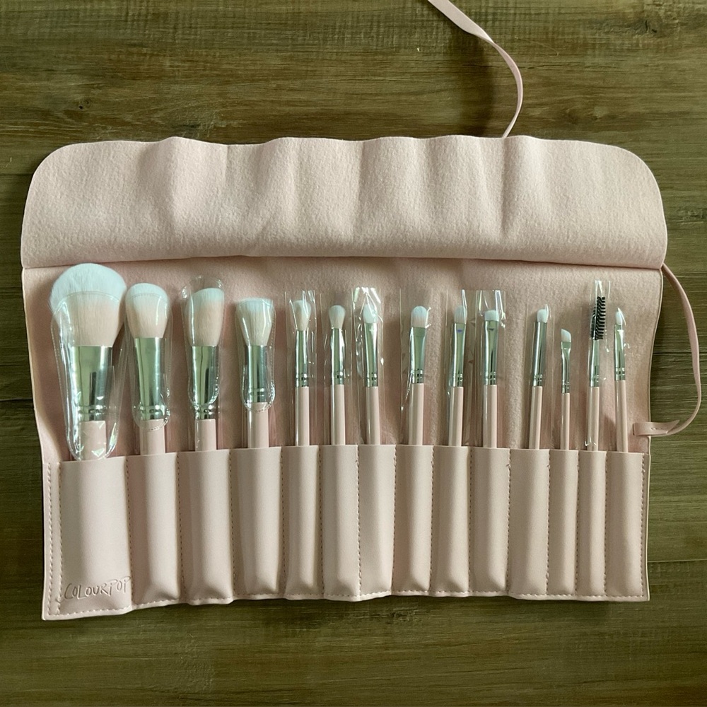 Colourpop Pink Makeup Brush Set of 14 NWOT